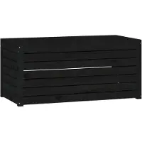 vidaXL Cassetta da giardino nera 101x50,5x46,5 cm in legno di pino massiccio