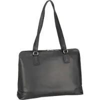 The Chesterfield Brand Wax Pull Up Borsa a spalla Vera Pelle 37 cm Vano porta PC nero