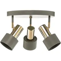 Argon Faretto da soffitto Destin, 3 luci verde/ottone