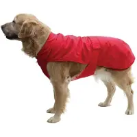 Fashion Dog impermeabile per cani con fodera in pile - Rosso - 55 cm