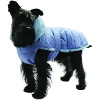 Fashion Dog Cappotto trapuntato per cani con fodera in Pelliccia sintetica - Azzurro - 36 cm
