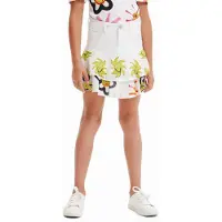 Desigual , Minigonna denim balze sole, Carta, Bianco, 9/10