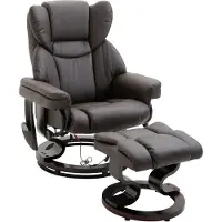 HOMCOM Poltrona relax con funzione massaggio Poggiapiedi Poltrona massaggiante Poltrona con funzione reclinabile Ecopelle Marrone 79