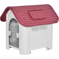 PawHut Cuccia per cani da esterno con lucernario per cani di piccola taglia in metallo e plastica
