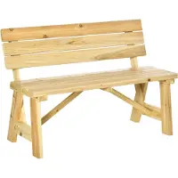 Outsunny Panca da giardino , modello a 2 posti, ideale per parchi, con capacità di carico fino a 220 kg, realizzata in legno massello