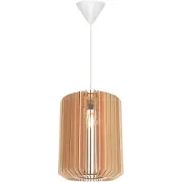 Nordlux Asti lampadario in legno a lamelle, Variante: Ø 300 x 400 mm, 40 W, marrone