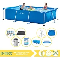 Intex Piscina fuori terra rettangolare - 300x200x75 cm - composta da 9 elementi - modello S30224