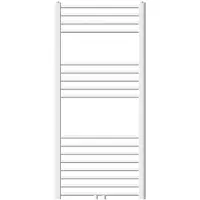 LuxeBath radiatore da bagno 600 x 1200 mm - bianco - curvo con attacco centrale - radiatore di design scaldasalviette asciugacapelli, senza elemento riscaldante