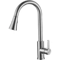 Laveo Miscelatore da cucina Bona inox con doccetta estraibile U, testa in Vetroceramica, risparmio d'acqua, facile installazione