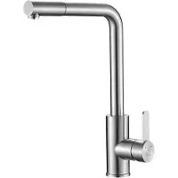 Laveo Bona Rubinetto verticale per lavello con bocca estraibile L Inox, acciaio inox 304, 35 mm, portata 218 mm, monocomando