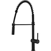 Laveo Rubinetto da cucina RHEA nero con molla, bocca mobile, risparmio idrico, montaggio intuitivo, modello BLD_76SD