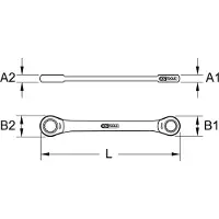 Ks Tools GEARplus chiave ad anello a doppio cricchetto 11/16 "x3/4" - 503.4405