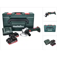 Metabo Smerigliatrice angolare a batteria W 18 LT BL 11-125 18 V 125 mm senza spazzole + 2x batteria 4,0 Ah + caricatore + metaBOX