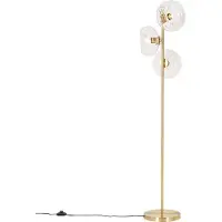 QAZQA Lampada da terra Art Déco dorata con vetro, a 3 luci, modello Ayesha