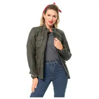 Detlev Louis DL-JW-4 Donna Giacca Da Moto In Cotone Cerato verde, taglia 36