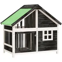 vidaXL Cuccia per cani grigia 96x60,5x87 cm in legno di pino massiccio