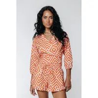 Colourful Rebel Sensa Squares Ruffle Short Bright Orange Taglia: XS | Pantaloncini Outlet | Donna | Arancione