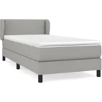 vidaXL Letto a molle con materasso grigio chiaro 90x200 cm in tessuto