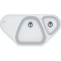 Franke Smart Antea lavello da incasso Fragranit lavello AZG 661-96 E Glacier manopola rotante cromo da 80 cm 114.0477.992