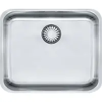 Franke EPOS, EOX 110-45, 470x415 mm, cestello di raccolta integrale con valvola a pulsante, con troppopieno nascosto, con set di scarico, acciaio inox spazzolato