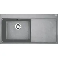 Franke Lavello MYTHOS MTG 611 in STONE GREY con vasca a sinistra e valvola a pulsante / Dimensioni del foro 980 x 495 mm / Lavello da incasso / Lavello in granito