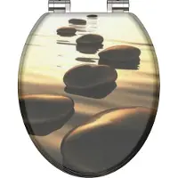 Schutte Sedile per WC SCHÜTTE MDF SEA STONE, coperchio per WC con chiusura ammortizzata, sedile per WC con anima in legno, sedile per WC, coperchio per WC