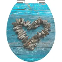 Schutte Sedile per WC SHELL HEART HG con anima in legno in MDF Sedile per WC con chiusura silenziosa Stampato con motivo