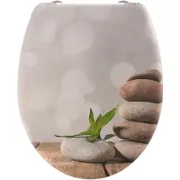 Schutte Sedile per WC PYRAMID, sedile per WC in duroplast con chiusura morbida e sgancio rapido, stampato con motivo