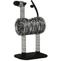 PawHut , tiragraffi per gatti con design a zebra, completo di tunnel per gatti