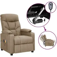 vidaXL Sedia da Massaggio Elettrica Tessuto Taupe