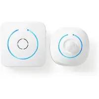Nedis Allarme rilevatore di movimento | Alimentazione a batteria | 6x AA/LR6 | 85 dB | Portata del rilevatore: 6 m | Parete | Blu / Bianco