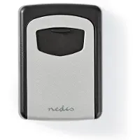 Nedis Cassaforte a chiave | Serratura con quadrante a combinazione | All'interno e all'esterno | 2 chiavi incluse | Grigio/Nero
