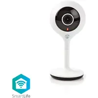 Nedis Telecamera SmartLife per interni | Wi-Fi | Full HD 1080p | microSD (non inclusa) / Archiviazione cloud (opzionale) | Con sensore di movimento | Visione notturna | Bianco