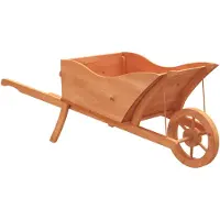 vidaXL Fioriera carriola design 128x45,5x43 cm in legno massiccio di abete