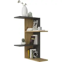 FMD Möbel FMD mobili scaffale ad angolo con 4 livelli 45 x 45 x 75 cm in rovere Artisan / Matera scaffale a zig zag per camera da letto, soggiorno, cucina