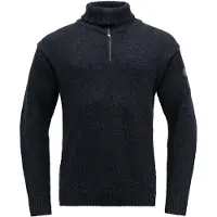 Devold Nansen Sweater Zip Neck Pullover in lana merino (S, blu)