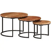 vidaXL Set tavoli 3 pz. Legno massiccio di acacia