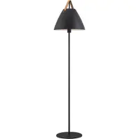 Nordlux by Nordlux Lampada da terra Strap in metallo con cinturino in pelle, nera