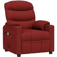 vidaXL Sedia da massaggio in tessuto rosso vino