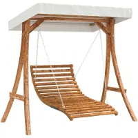vidaXL Altalena Hollywood con tetto in abete massiccio con finitura in teak
