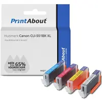 PrintAbout Cartuccia Canon CLI-551 C/M/Y/BK XL - 4 colori Alta Capacità Multipack