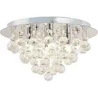 LINDBY plafoniera Antonino, a 4 luci, cromo, cristallo, 35 cm
