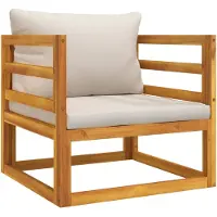 vidaXL Poltrona da giardino con cuscini grigio chiaro in legno massello di acacia
