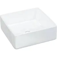 vidaXL Lavabo bianco 37x37x13 cm in Vetroceramica, quadrato