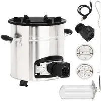 vidaXL Stufa a legna da campeggio con soffiante USB argento 35,5x26x28cm in acciaio inox