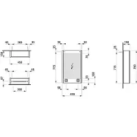 Laufen Armoire de toilette Running Frame 25, éclairage vertical, charnière à droite, 750x150x450, H4083029001451, H4083029001451