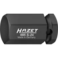 Hazet Chiave a impatto per avvitatori a macchina, inserto per chiave a bussola 985S-24, 1/2" (12,5 mm) quadrato cavo, esagono esterno da 24 mm, esagono interno Pr