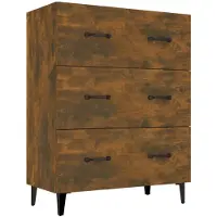 vidaXL Credenza in rovere affumicato 69,5x34x90 cm materiale a base di legno