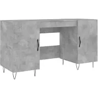 vidaXL Scrivania grigio cemento 140x50x75 cm in materiale composito