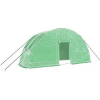 vidaXL Serra con struttura in acciaio verde 12 m² 6x2x2,85 m